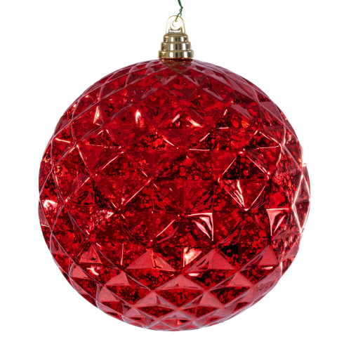 Vickerman MC240503 - 8 inch Red Diamond Mercury Christmas Ornament