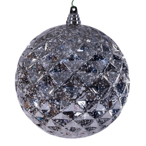Vickerman MC240507 - 8 inch Silver Diamond Mercury Christmas Ornament
