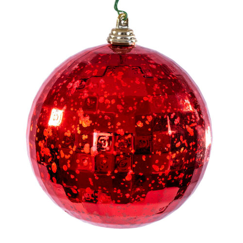 Vickerman MC240603 - 4 inch Red Mirror Mercury Christmas Ornament - 6 Pack