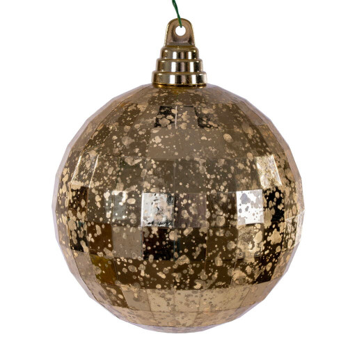 Vickerman MC240708 - 4.75 inch Gold Mirror Mercury Christmas Ornament - 4 Pack 