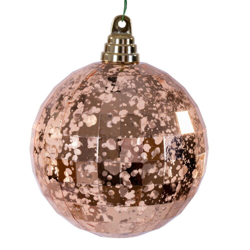 Vickerman MC240758 - 4.75 inch Rose Gold Mirror Mercury Christmas Ornament - 4 Pack