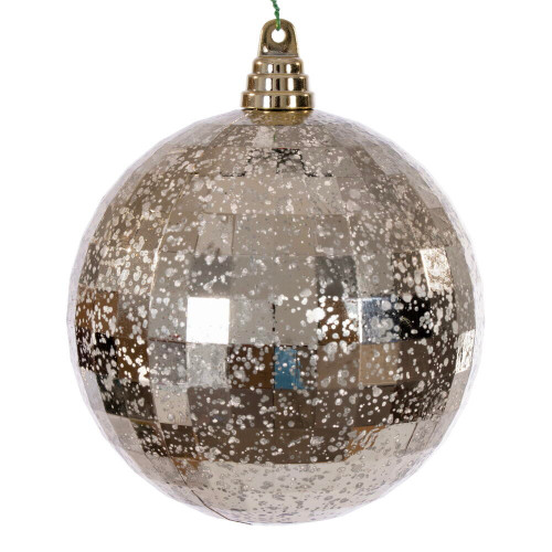 Vickerman MC240838 - 6 inch Champagne Mirror Mercury Christmas Ornament - 2 Pack