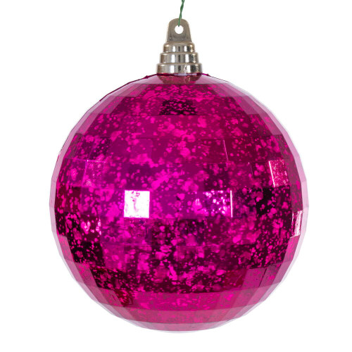 Vickerman MC240870 - 6 inch Fuchsia Mirror Mercury Christmas Ornament - 2 Pack