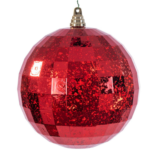 Vickerman MC240903 - 8 inch Red Mirror Mercury Christmas Ornament 