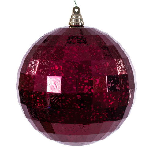 Vickerman MC240965 - 8 inch Burgundy Mirror Mercury Christmas Ornament 