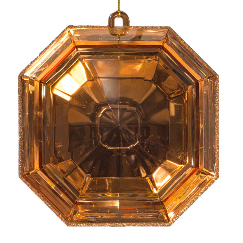 Vickerman MT232858 - 6 inch Rose Gold Square Jewel Glitter Christmas Ornament - 2 Pack 