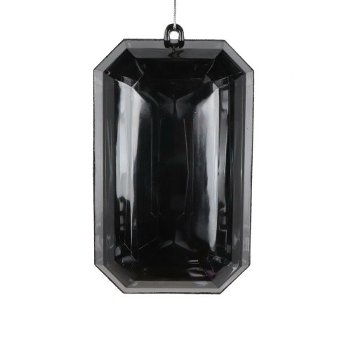 Vickerman MT233017 - 8 inch Black Rectangle Jewel Glitter Christmas Ornament - 2 Pack