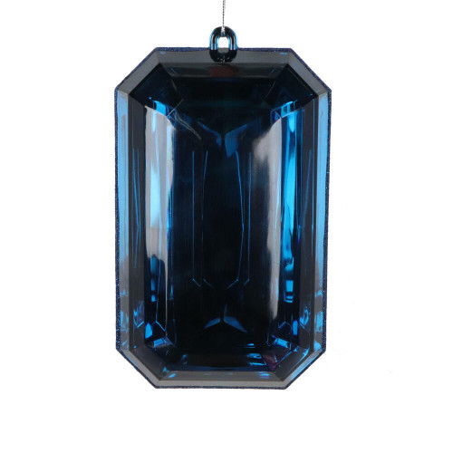 Vickerman MT233031 - 8 inch Midnight Blue Rectangle Jewel Glitter Christmas Ornament - 2 Pack
