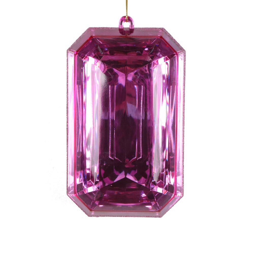 Vickerman MT233045 - 8 inch Mauve Rectangle Jewel Glitter Christmas Ornament - 2 Pack 
