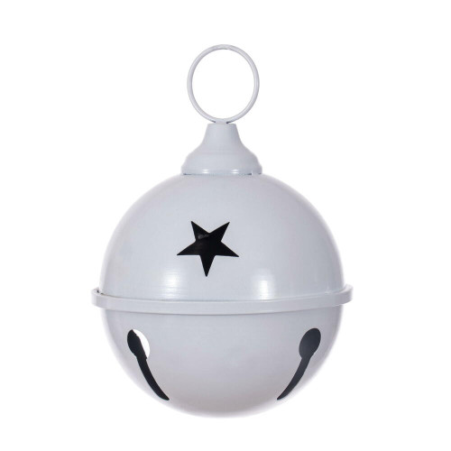 Vickerman RAA230611 - 6 inch White Iron Bell Christmas Ornament 