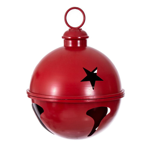 Vickerman RAA231403 - 14 inch Red Iron Bell Christmas Ornament 