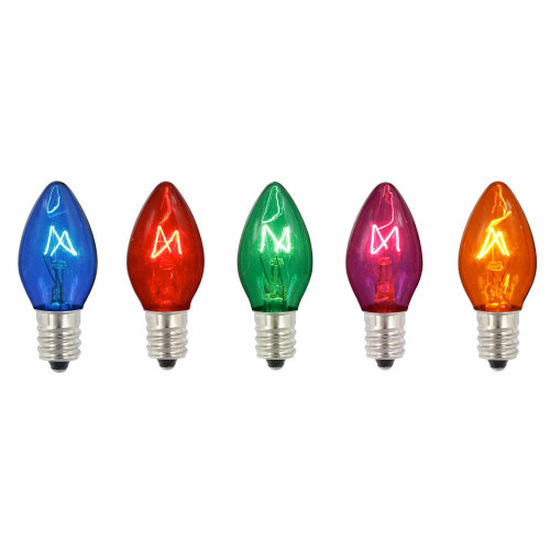 Vickerman V471720-25 - C7 Transparent Multicolor Twinkle Incandescent Replacement - 25 Pack