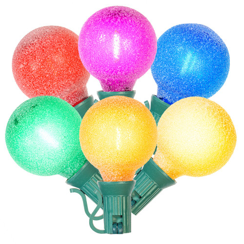 Vickerman X231200 - 12 ft Multicolor LED G40 Christmas Light String - 12 Lights - Green Wire