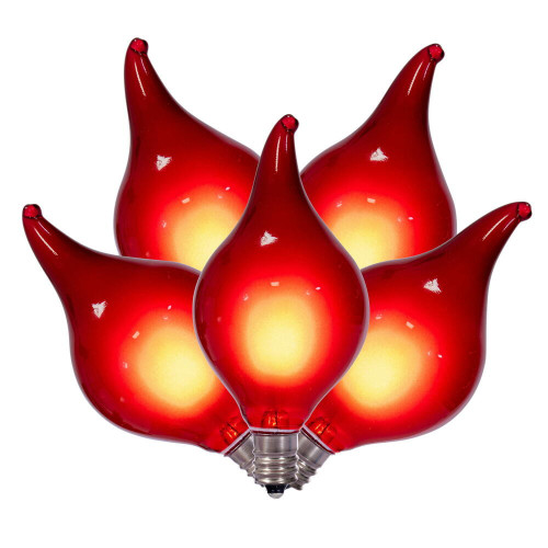 Vickerman X231503 - 15 ft Red LED G45 Flame Tip Christmas Light String - 15 Lights - Green Wire