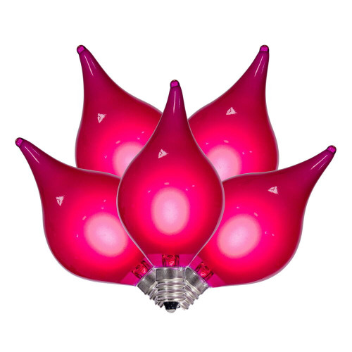 Vickerman X231519 - G45 Flame Tip Ceramic Pink LED Replacement Bulb - 5 Pack