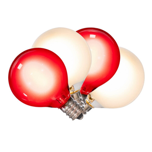 Vickerman X24G4025 - Red White LED G40 Christmas Light String - 18 Lights - Green Wire 