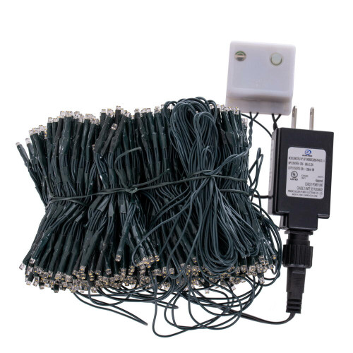 Vickerman X24G531 - 10 ft Warm White LED Icicle Christmas Lights - 960 Lights - Green Wire