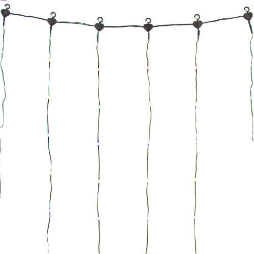 Vickerman X24G8100 - 10 ft Multicolor LED Micro Curtain String Light - 800 Lights - Green Wire 
