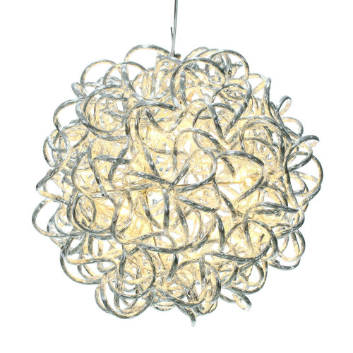 Vickerman X24S0601 - 6 in. Warm White LED Micro Spiral Light Ball - 40 Lights - Silver Wire 