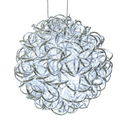 Vickerman X24S1010 - 10 in. Pure White LED Micro Spiral Light Ball - 80 Lights