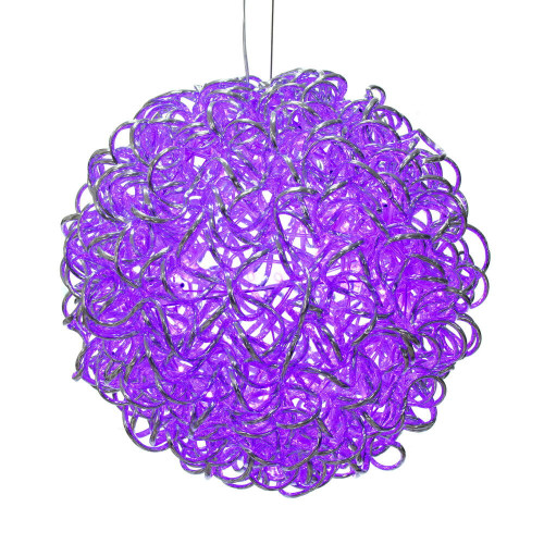 Vickerman X24S1406 - 14 in. Purple LED Micro Spiral Light Ball - 120 Lights - Silver Wire