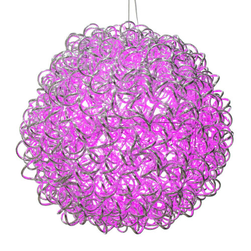Vickerman X24S1809 - 18 in. Pink LED Micro Spiral Light Ball - 180 Lights - Silver Wire 
