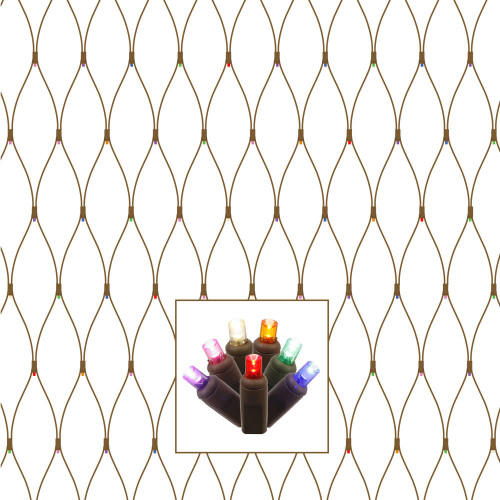 Vickerman X4B5600TPBG - Multicolor LED Twinkle Christmas Light String - 70 Lights - Brown Wire