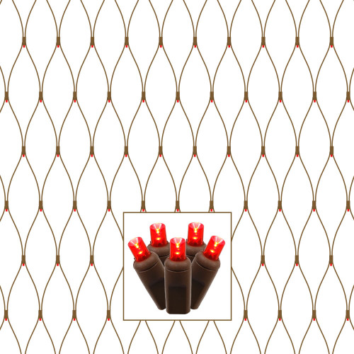 Vickerman X4B5603TPBG - Red LED Twinkle Christmas Light String - 70 Lights - Brown Wire 