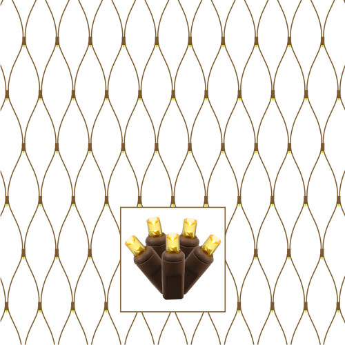 Vickerman X4B5607TPBG - Yellow LED Twinkle Christmas Light String - 70 Lights - Brown Wire