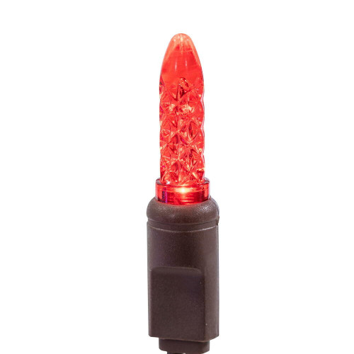 Vickerman X4B5703PBG - 24 ft Red LED M5 Christmas Light String - 70 Lights - Brown Wire