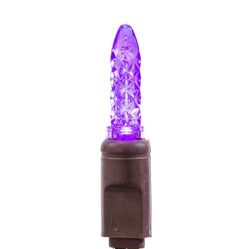 Vickerman X4B5706PBG - 24 ft Purple LED M5 Christmas Light String - 70 Lights - Brown Wire