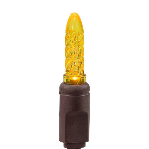 Vickerman X4B5707PBG - 24 ft Yellow LED M5 Christmas Light String - 70 Lights - Brown Wire