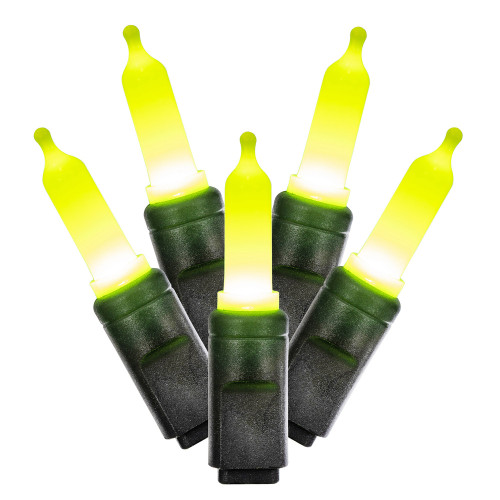 Vickerman X4K7559F - 16 ft Lime LED T5 Italian Christmas Light String - 50 Lights - Black Wire