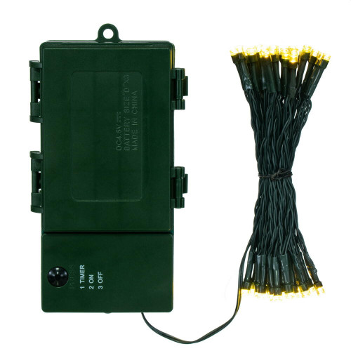 Vickerman X5GBO51 - Warm White LED Christmas Light String - 50 Lights - Green Wire 