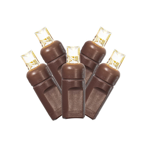 Vickerman X6B66101STR - Warm White LED Coaxial Christmas Light String - 100 Lights - Brown Wire