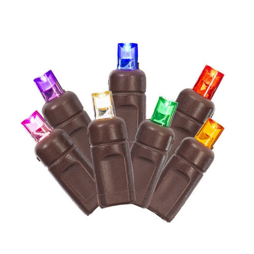 Vickerman X6B6650STR - Multicolor LED Coaxial Christmas Light String - 50 Lights - Brown Wire