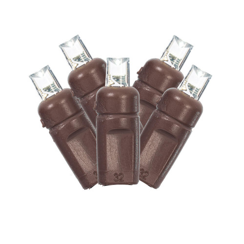 Vickerman X6B6659STR - Pure White LED Coaxial Christmas Light String - 50 Lights - Brown Wire