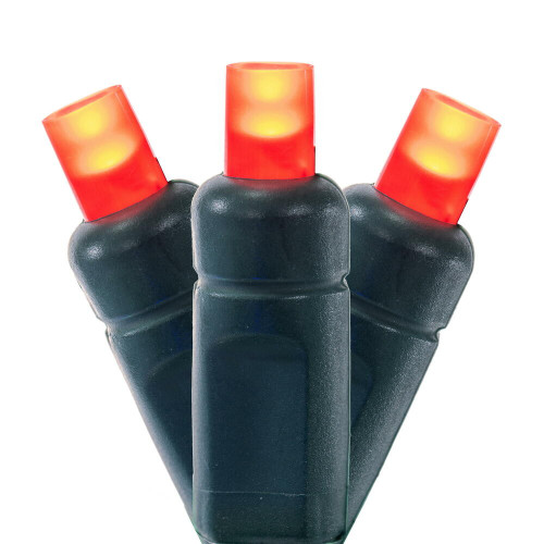Vickerman X6G66503PBG - 25 ft Red LED Coaxial Christmas Light String - 50 Lights - Green Wire