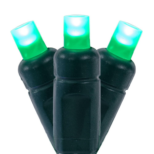 Vickerman X6G66504PBG - 25 ft Green LED Coaxial Christmas Light String - 50 Lights - Green Wire 