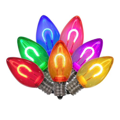 Vickerman XC7TU00-25 - C7 Transparent Multicolor LED Replacement Bulb - 25 Pack 