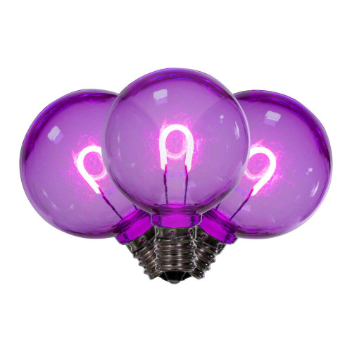 Vickerman XG40TU06-25 - G40 Transparent Purple LED Replacement Bulb - 25 Pack
