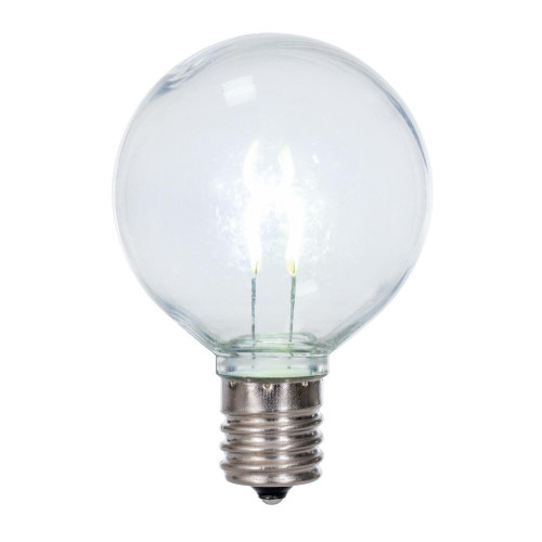 Vickerman XG50TU10-25 - G50 Transparent Pure White LED Replacement Bulb - 25 Pack