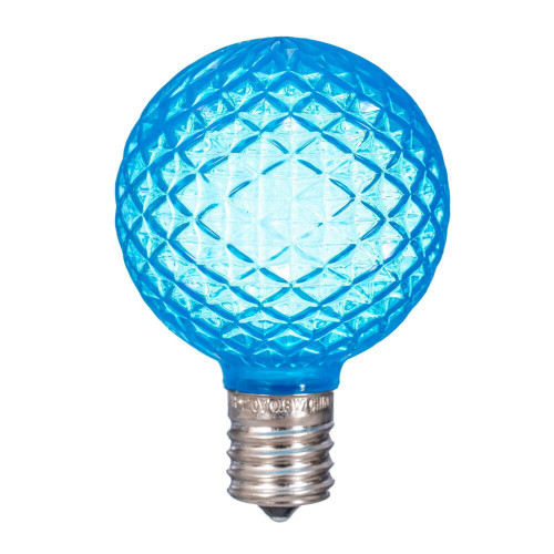 Vickerman XLEDG6L-25 - G50 Faceted Blue LED Replacement Bulb - 25 Pack 