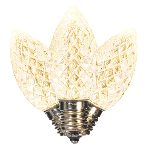 Vickerman XRETC901T-25 - C9 Retro Faceted Warm White Twinkle LED Replacement Bulb - 25 Pack