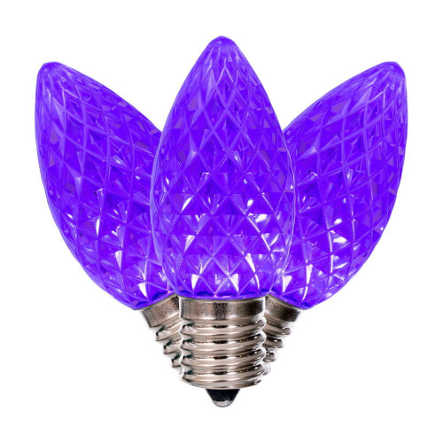 Vickerman XRETC906T-25 - C9 Retro Faceted Purple Twinkle LED Replacement Bulb - 25 Pack