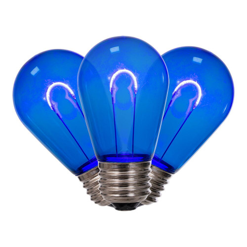 Vickerman XS14TU02-10 - S14 Transparent Blue LED Replacement Bulb - 10 Pack