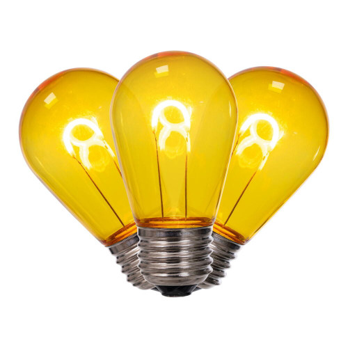 Vickerman XS14TU07-10 - S14 Transparent Yellow LED Replacement Bulb - 10 Pack