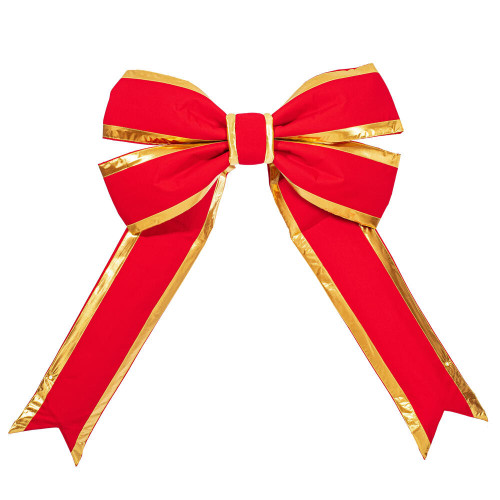 Vickerman L230436 - 3 ft Red-Gold Canvas Outdoor Bow