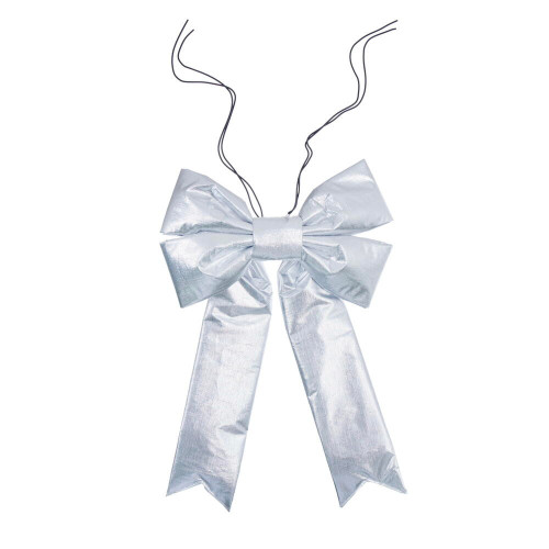 Vickerman L230712 - 12 inch Silver Metallic Outdoor Bow 
