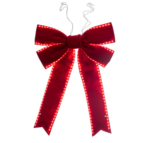 Vickerman L231336LED - 3 ft Red Velvet Outdoor Bow